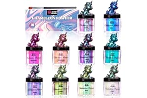 LET'S RESIN Chameleon Powder, 10 pezzi colori Shift polvere mica per resina epossidica/tumbler, saturi di pigmenti cromati che cambiano colore saturo per la produzione di sapone, produzione di