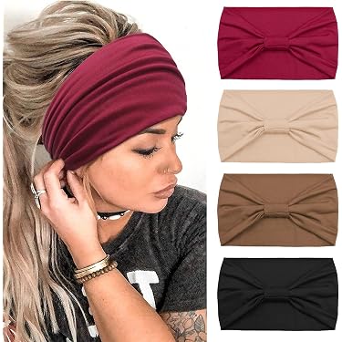 3PCS Fascia per capelli in pelle rigida Ampia fascia imbottita in PU Fascia per capelli in stile retrò Fasce comode per donne e ragazze ((Nero + Bianco + Grigio Verde