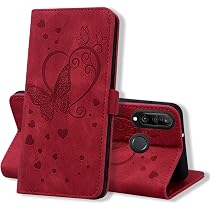 Handyhülle Für Huawei P30 Lite – PU Leder Klapphülle Mit Kartenfach, Ständer & Schutzfolie, Rot
