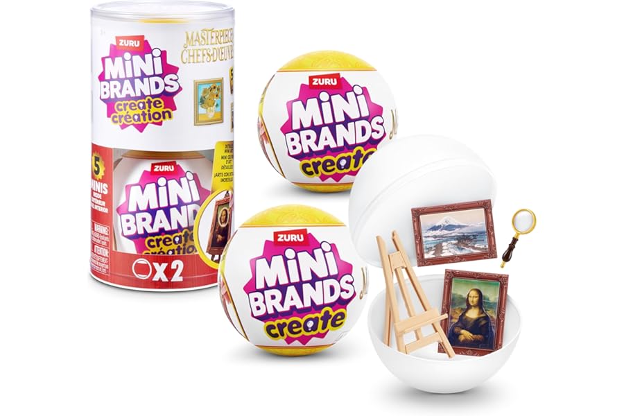 Mini Brands Create Mini Masterpieces Series 1, Capsule 2 PACK by ZURU, Real Miniature Masterpiece Creations Collectible Toy, Capsules of Mystery