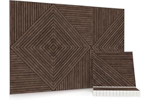 JBER Akustikpaneele, 6 Stück, selbstklebende dekorative Schallschutzplatten, schallabsorbierende Wandpaneele für Büro, Aufnahmestudio, Wohnzimmer, Schlafzimmer, 180 x 120 cm, dunkles Walnussholz