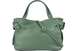 Samantha Look Sac à main Femme cuir véritable | Fabriqué en Italie, sac en cuir élégant avec fermeture éclair, poches plaquées et poignées de transport, compartiment pour smartphone 021331