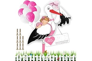 ZEILABANG KAKADI Klapperstorch SET zur Geburt Baby,Baby Geburt Klapperstorch Set,Kazaigou Storch Geburt für Draussen,Klapperstorch Zur Geburt Draußen,Holzstorch Zur Geburt,Storch Geburt Storch für Draussen