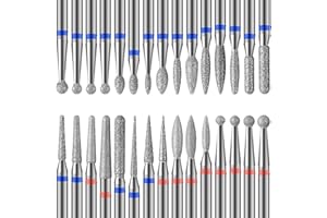 Homeet 30 Stück Nagelfräser Bits Diamant Professioneller Nagelfräser Aufsätze Aus Entfernen Gel Acryl Nagelhaut Wolframcarbid Nagelbohrer für Maniküre Pediküre