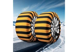 HIGHSAM Super Grip Snow Socks, Textile Snow Chains for Cars, EN 16662-1 Certification, Set of 2 Snow Socks, Traction Aid