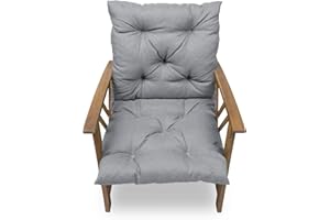 chilly pilley Poduszka na krzesło ogrodowe, 2-częściowa, z wysokim oparciem, wiele kolorów (60 x 60 x 50, srebrna)