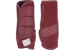 GALLOPING STALLION MEDICINE BRUSHING SUPPORT BOOTS HORSE EQUESTRIAN (Pony, Maroon)
