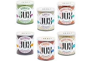 JUX Freeze-Dried Vegetable Bundle | 100% Natural & Nutrient-Rich | Includes Red Bell Pepper, Spinach, Carrot, Beetroot, Garlic and White onion | Vegan Friendly
