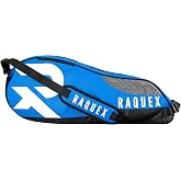 Raquex Bolsa para Raquetas : Tenis, B&aacute;dminton y Squash. Azul/Negro/Magenta. con Capacidad para hasta 6 Raquetas, Accesorios y