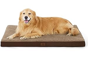 Bedsure Cuscino per Cane Gande - Materassino per Cani Taglia Grande Interno Cuscino Cane Sfoderabile Lavabile 112x81x7.6 cm, Marrone