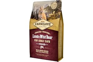 Carnilove - Aliment complet pour Chat Stérilisé Agneau/Sanglier - 2 kg