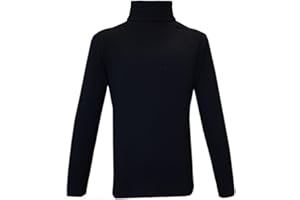 Panzy® Kids Unisex Girls Boys Cotton Polo Neck Jumper Roll Neck Jumper Long Sleeved Tops 2-13 yrs