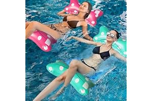 MECCTUCK 2pcs Hamac Gonflable Piscine, Hamac Piscine, Matelas Piscine, Fauteuil Gonflable Piscine, Hamac Gonflable, Accessoires Piscine pour Adultes et Enfants, Coussin Piscine Hamac Piscine pour Voyage