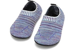 BARFULKER Kapcie Dziecięce dla Chłopców Dziewczynek Antypoślizgowe Lekkie Pantofle dla Małych Dzieci Maluch Buty Skarpety Oddychające Uniseks Kids Slippers.Fioletowy, 20/21 EU
