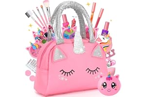 Aureyung Maquillage Enfant Fille, Lavable Malette Maquillage Enfant, Maquillage Fille, Jouet Fille 3 4 5 6 7 8 9 10 Ans Jeux Fille, Idée Cadeau Fille 3-12 Ans