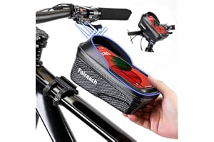 Faireach Upgraded Bike Handlebar Bag with Quick Release, Waterproof 3D Sun Visor Bike Frame Bag, Eva Bike Phone Mount Bag Support Touch Screen/Face ID and Rain Cover for Smart Phones 6.8''