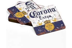 SIGNS 2 ALL - Deux dessous de verre ronds en bois Corona extra - Style rétro - Pour bar, pub