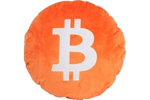 Think It Crypto | Bitcoin Kissen Rund | Großes Weiches Krypto Sofakissen (34cm) Mit Einzigartigem Design | | Coin Dekokissen | Krypto Merch/Miner/Münze