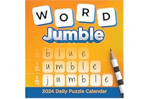 TF PUBLISHING 2024 Word Jumble Daily Desktop Calendar | Home and Office Organization | Over 300 Full-Color Easy Tear-Off Pages | Attached Fold-Out Cardboard Easel for Desks | 5.25” x 5.25”