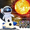 Lemekuke Astronaut Planetarium Projector, Galaxy Projector for Bedroom, HD Replaceable 13 Film Discs & Adjustable Focus Lens, Rocket Night Light, Timed Ceiling Light