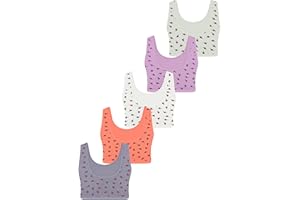 LOREZA ® 5 Mädchen Bustier aus Baumwolle breite Träger BH Sport Bra Gr. 140-170