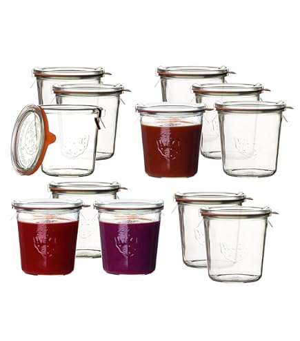 Weck - Lot De 6 Bocaux En Verre - Motif De Tulipe - 1 Et 2 L - Idéaux Comme