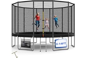 ‎DEVOKO Devoko Trampolin Outdoor Ø 183/228/305/366/427 cm, Indoor Trampolin Kinder Gartentrampoline, Komplettset mit Schuhnetz, Leiter, Randabdeckung, Sicherheitsnetz