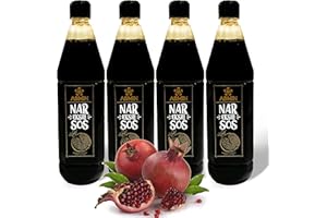 ‎PERGAMO NATURAL FLAVOR Pergamo Granatapfelsirup Sauce 1000 Gr - Granatapfelsirup Granatapfel (Nar Eskisi) von ASMIN, 100% Vegan und Natürlich Granatapfelsirup, Salatdressing, Granatapfel Konzentrat (4-Stück)