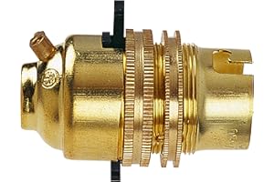 Dencon BC Brass 1/2" Switched Lampholder with Earth Safety Switch *Fast Post*
