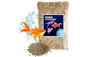 BLUMIXX Teichsticks 10L – Premium Fischfutter für Koi, Goldfische & Teichfische – schwimmfähig, mit Vitaminen – Alleinfutter für Gartenteich – Nicht trübend