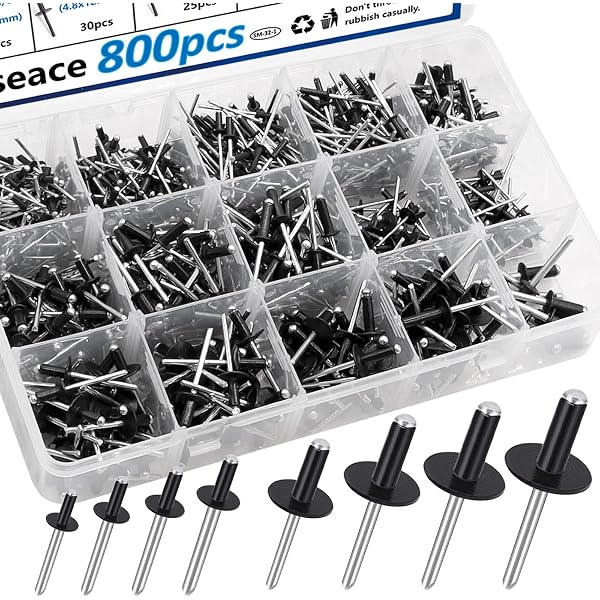 Aluminum Car & Truck Cylinder Heads Exploding Rivets Black 3/16