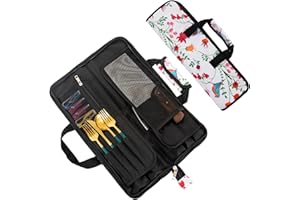 SFBSFL Chefs Knife Roll Bag,Knife Bag,Knife Bags for Chefs,Heavy Duty Oxford Knife Roll with 13 Slots for Storing Kitchen Tools,Multi-Function Tool Roll Bag