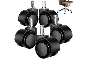 11 mm x 22 mm hjul för kontorsstolar, set om 5 hjul upp till 200 kg/440 pund, reservhjul för hårda golv, stolhjul, universell