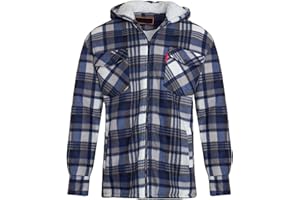 shelikes Mens Womens Shirts Fleece Padded Lumberjacket Sherpa Fur Lined Lumberjack Hooded Quilted Thermal Check Shirt