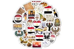 PADABAYKA 100 stück Ägypten-Aufkleber für Trinkflaschen und Laptops - Ägypten-Party-Geschenke und Dekorationen, wasserdichte Vinyl-Sticker, antike ägyptische Geschichte - Egypt Stickers