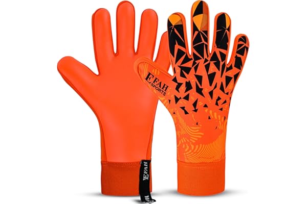 EFAH SPORTS Gants de Gardien de But Enfants garçons Jeunes avec Paumes de Protection et Forte adhérence pour entraînement Professionnel