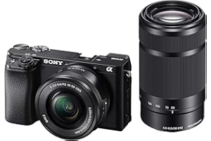 Sony Alpha 6100Y - Kit Fotocamera Digitale Mirrorless con Obiettivi Intercambiabili SELP 16-50mm + SEL 55-210mm, Sensore APS-C, Video 4K, Real Time Eye AF, ILCE6100B + SELP1650 + SEL55210, Nero