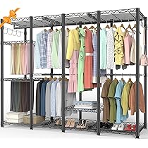 Himimi Kleiderständer Metall - 195cm Garderobe Mit 5 Verstellbaren Regalen