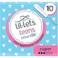 Lil-Lets Teens Non-Applicator Super Tampons X 70, 7 Packs of 10, Medium to Heavy Flow, 3 Droplets, Plant-Based, SmartFit™ Non-App Tampon