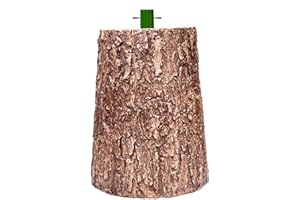 Nataland Base Tronco per Albero di Natale con Effetto Legno Naturale, Supporto Decorativo Robusto e Stabile con Aggancio Universale per Alberi Fino A 270 cm