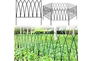 Thealyn Clôture de jardin décorative en métal 45 cm x 45 cm (5 panneaux, longueur totale 2,3 m), panneaux de clôture en métal, clôture paysagère pour parterre de fleurs, arbres, barrière pour animaux