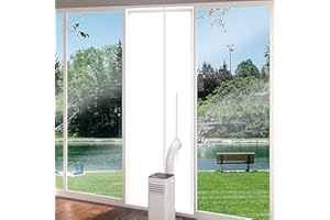 KGOGO Klimaanlage Türabdichtung,Türabdichtung für Mobile Klimageräte,Hot Air Stop mit Reißverschluss zum Anbringen an Balkontüren,Kein Bohren,90 * 210cm,Polyurethan, Weiß