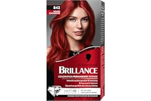 Schwarzkopf - Brillance - Coloration Cheveux Permanente Intense - Brillance Eclat Diamant - Cheveux Brillants - Couvre 100% des Cheveux Blancs - Soin Nourrissant Inclus - Rouge Cachemire 842