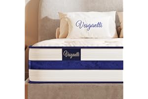 Vesgantti King Size Mattress, 10.2 Inch Blue Flannelette Hybrid Mattress with Enhanced Edge Support and Breathable Memory Foam Top - Medium Firm, 150x200x26cm