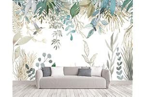 MUNXIN WALLPAPER Papier Peint Panoramique Feuilles Tropicales Élégantes Fleurs Et Oiseaux Poster Tapisserie Mural Personnalisé 3D Pour Salon Chambre Décoration Murale