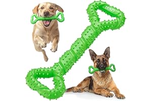 Yes4Quality - Dog Chew Toy - 33 cm, Green - Tough Rubber Bone Toy for Aggressive Chewers - Mentally Stimulating Pet Enrichment Toy to Keep Dogs Busy