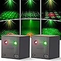 2 Pièce Mini Lampe de Scène LED, Lumière Disco Contrôlée par Musique avec 64 Effets Lumineux Dynamiques, Rechargeable par Type-C, Lumière de Fête pour Fêtes Soirées Clubs Festival Anniversaire