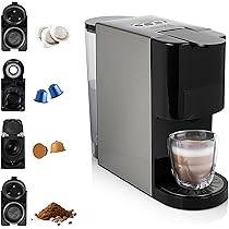 Warriors1 5-in-1 Coffee Machine Capsule Machine For Nespresso, Dolce Gusto, Lavazza A Modo Mio, Espresso Point Capsule And Ground Coffee, 20 Bars, 0.8 L, Automatic Coffee Machine For Home And Office