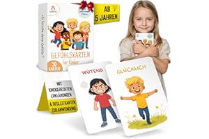 SpielLieb® Gefühlskarten für Kinder zur Selbstregulation Kinder mit 50 Emotionskarten für Gefühle und Achtsamkeit ideal für Kindergarten und Grundschule fördert emotionale Stärke und Empathie