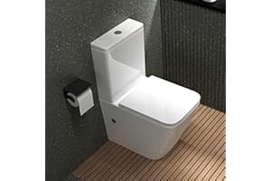 Mai & Mai Stand-WC 112T aus Keramik spülrandloses-WC weiß 36x63x82cm bodenstehende-Toilette inkl.Spülkasten